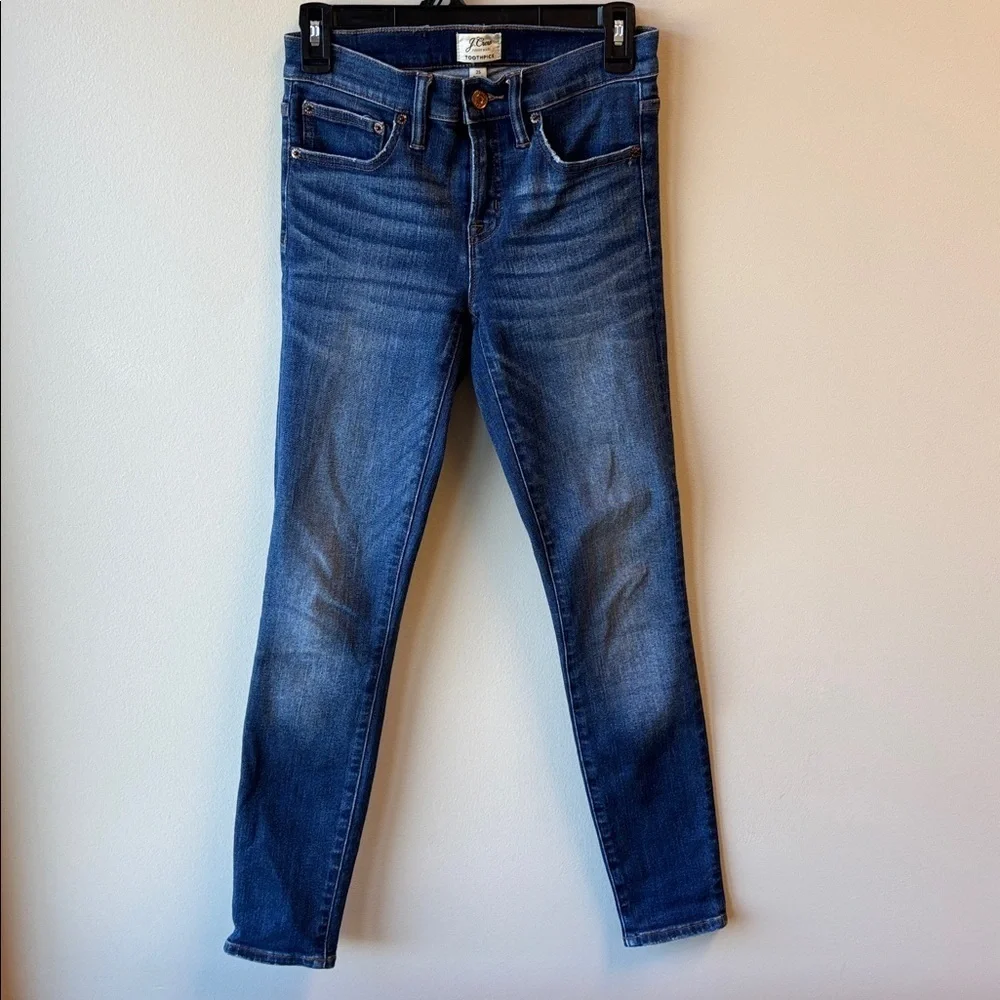 J. Crew Dark Blue Toothpick Jeans 25